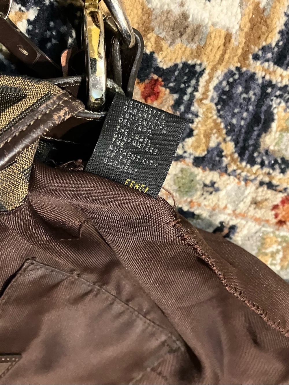 Vintage Fendi Mamma Baguette Hobo Shoulder Bag Brown Rare - Picture 13 of 14